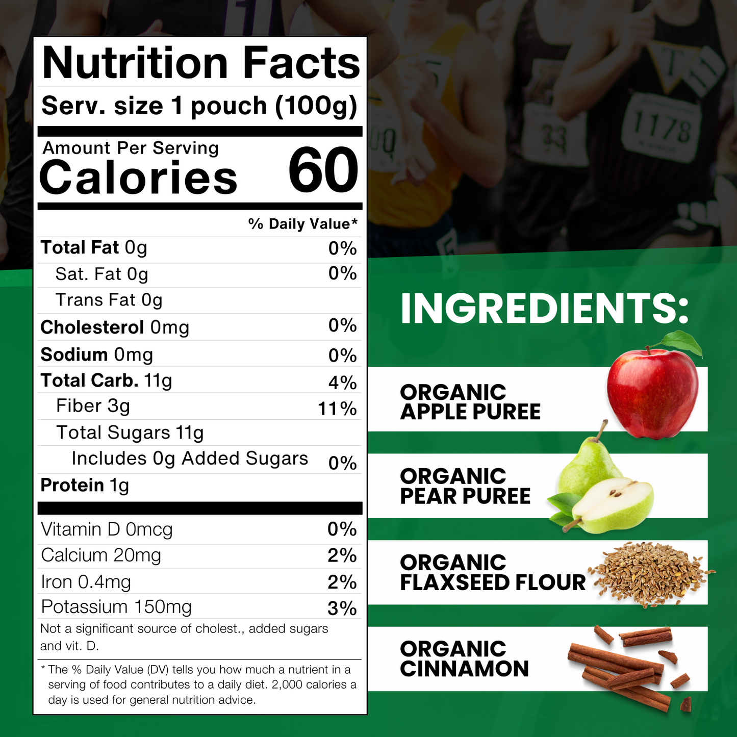Clean Energy 8 pack - Apple, Pear, Flaxseed, Cinnamon Smoothie