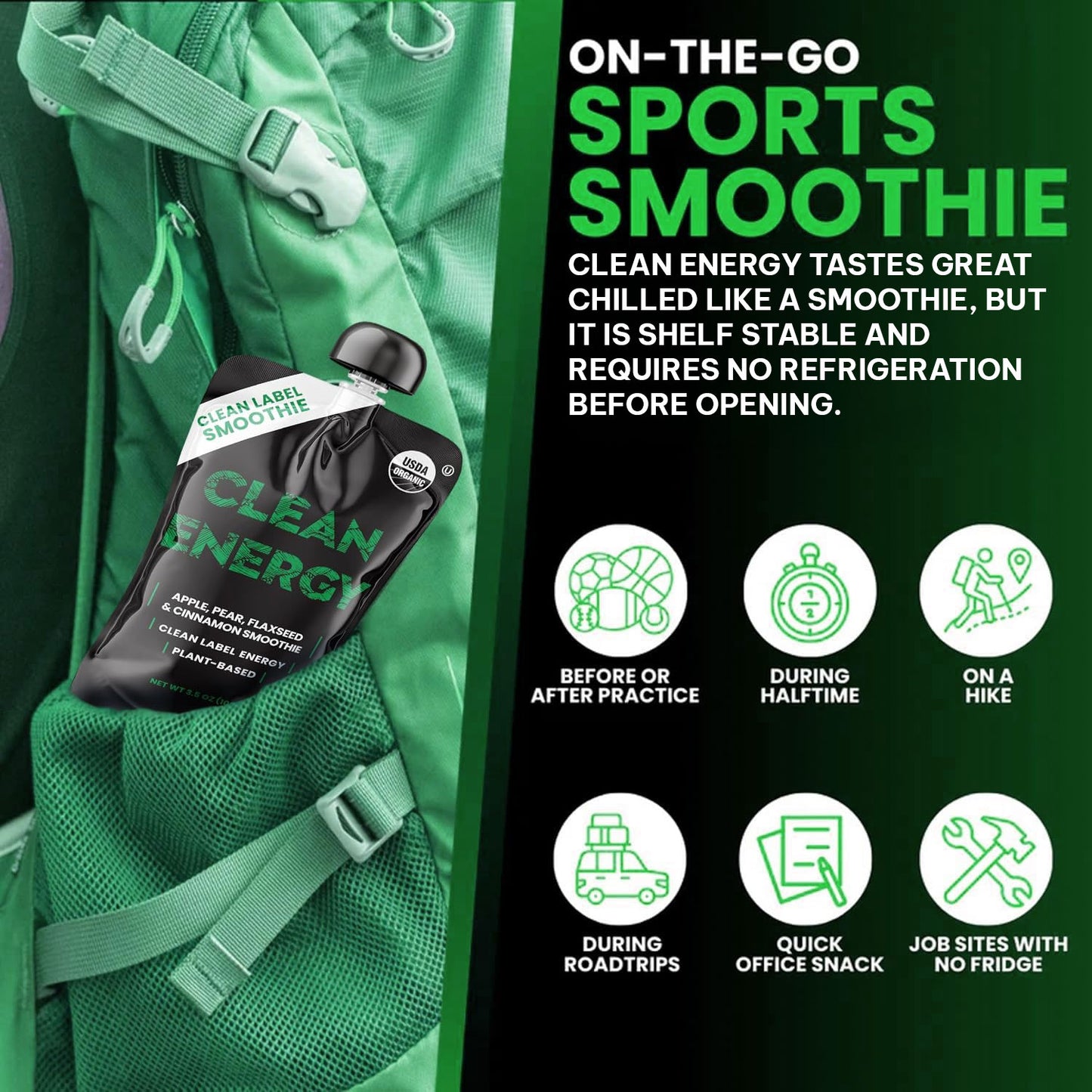 Clean Energy 8 pack - Apple, Pear, Flaxseed, Cinnamon Smoothie