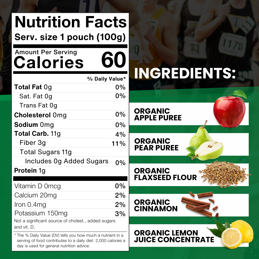 Clean Energy 8 pack - Apple, Pear, Flaxseed, Cinnamon Smoothie